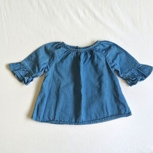 COPY - old navy bell sleeve chambray denim blouse 6-12 months baby girl